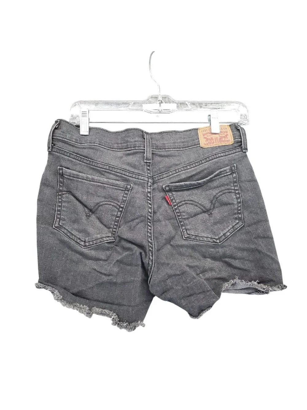 Levis Shorts Womens 28 Gray Mid-Length Stretch Denim Cutoff *Read*